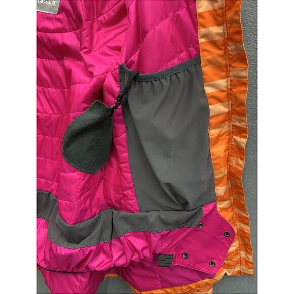 Mountain Hardwear Jacket Medium Adult Orange Ski Striped Hooded Dry Thermal Q - Picture 15 of 16